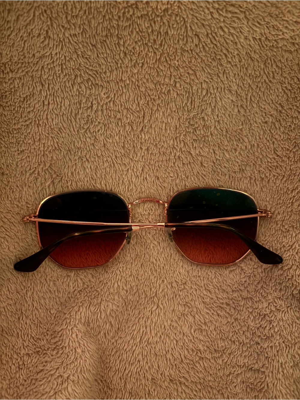 Ray-Ban Rose Gold Frame Sunglasses with Brown Gradient Lenses - Picture 2 of 5